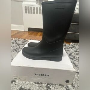 Tretorn Matte Black Waterproof Boots